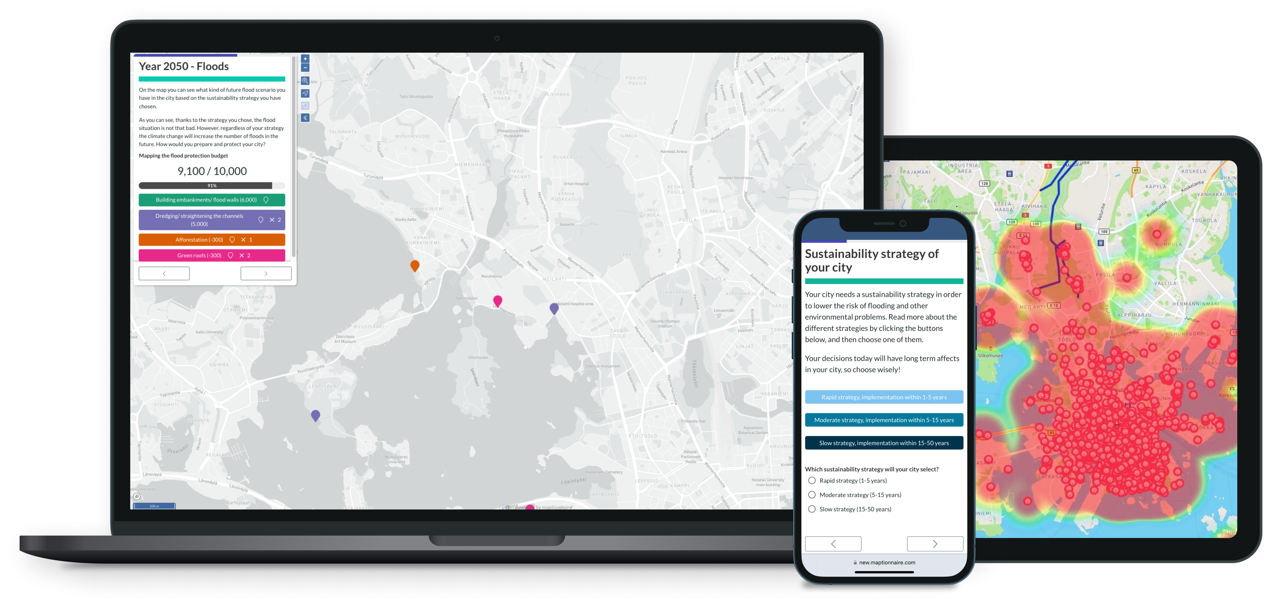 a fleet of devices with maptionnaire service